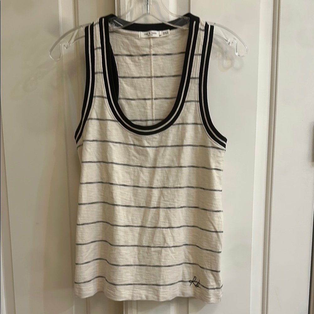 Rag & Bone Black and White Striped Tank Top size S/P